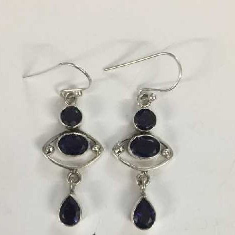 925 Silver Earrings With Colored Diamond