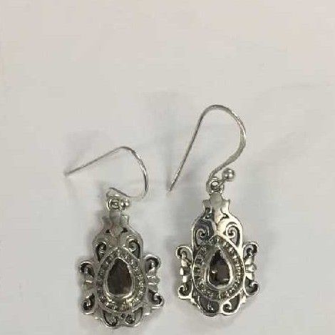 925 Modern Silver Earrings with Diamond