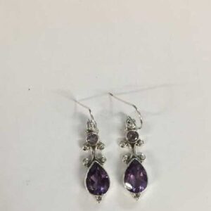 Fancy Silver Diamond Earrings