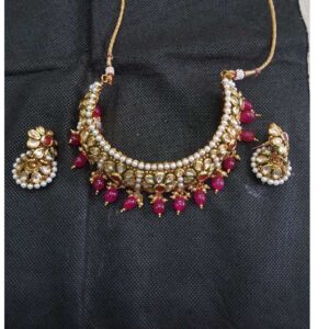 Gold Ladies Indian Necklace Set