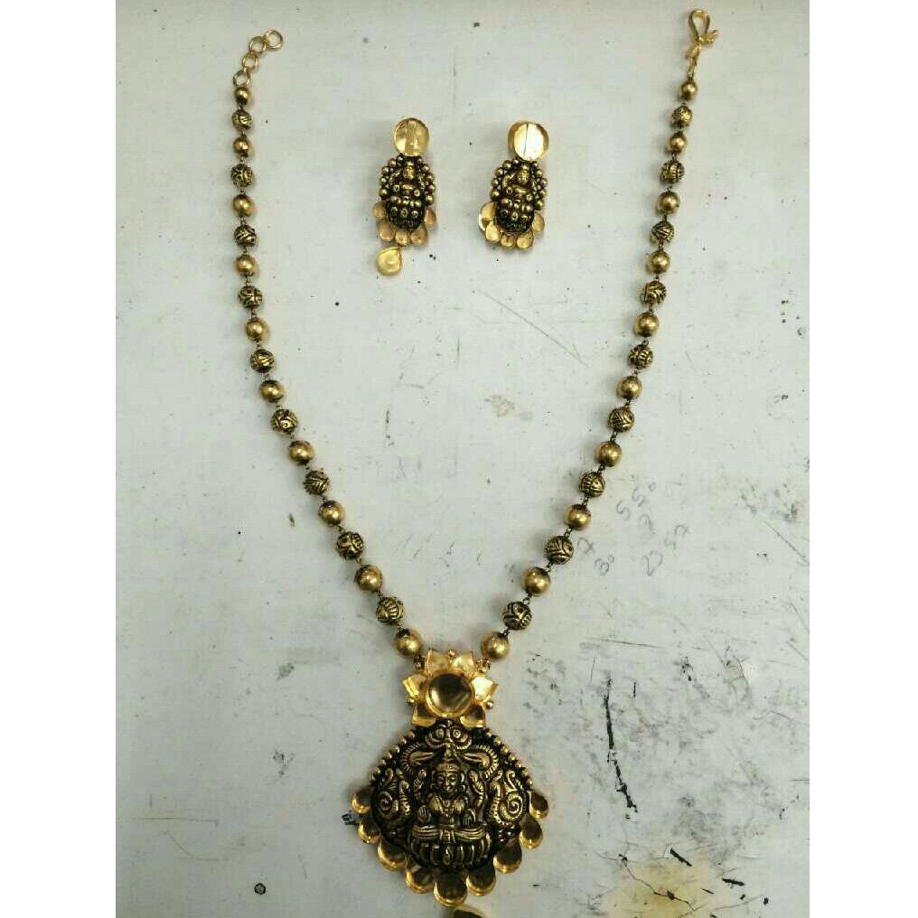 22K/916 Gold Antique Delicate Long Necklace Set