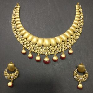 916 gold antique Round design necklace set