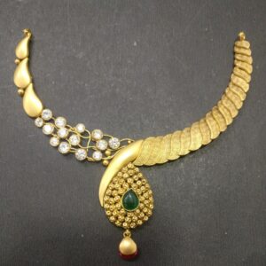 916 gold antique mango design necklace set