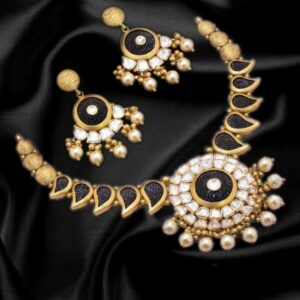 916 Gold Antique Mango Design Necklace Set