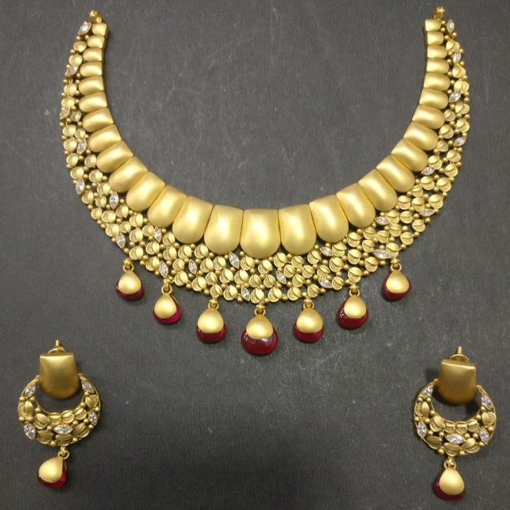 916 Gold Antique Bridal Necklace Set