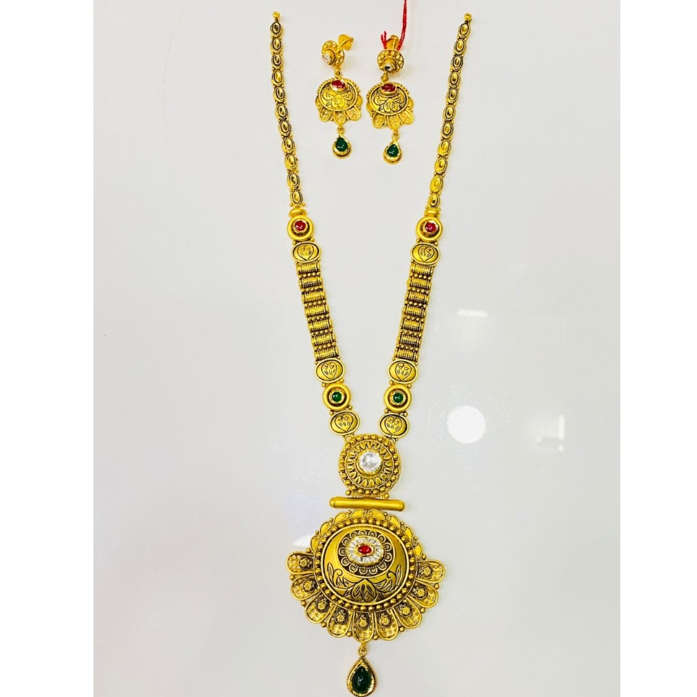 916 Gold Antique Wedding Necklace Set - Image 2