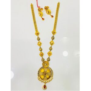 916 Gold Kalkatti Design Long Necklace Set
