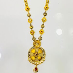 916 Gold Kalkatti Design Long Necklace Set