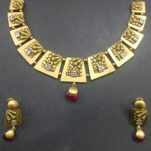 916 Gold Antique shell design Necklace Set