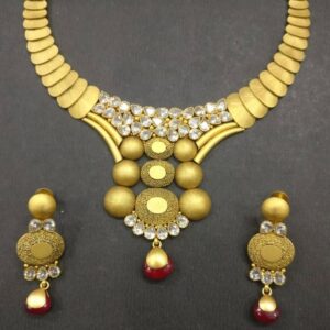 22K Gold oval design Necklace Set