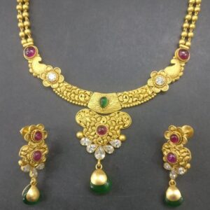 22k gold kundan necklace set