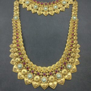 22K Gold Antique Bridal Necklace Set