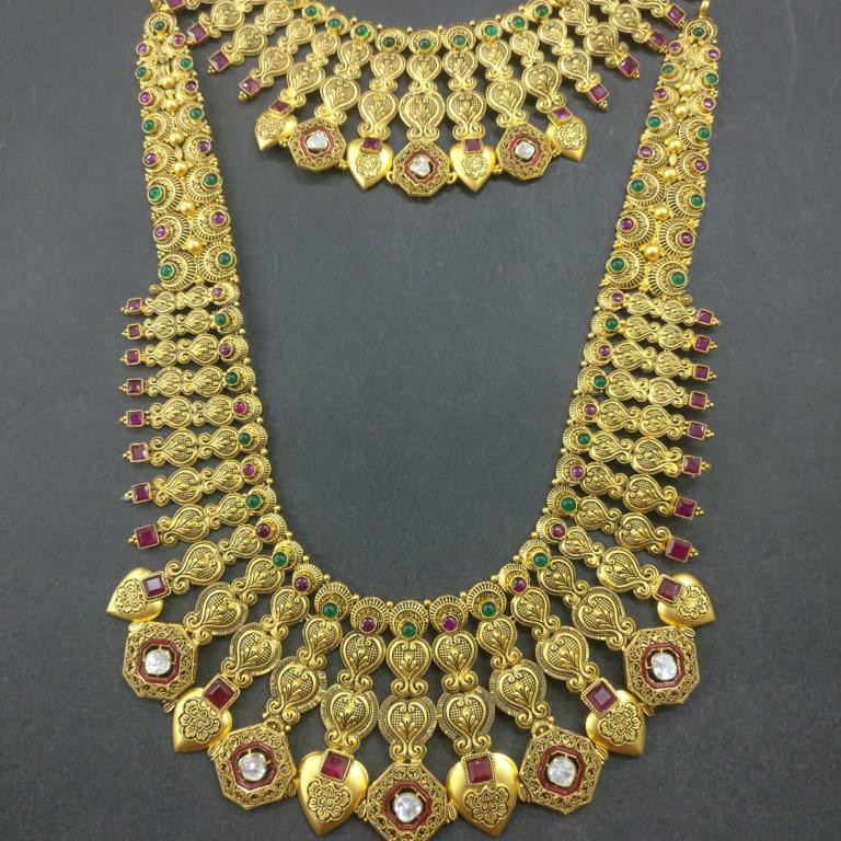 916 Gold Antique Bridal Necklace Set