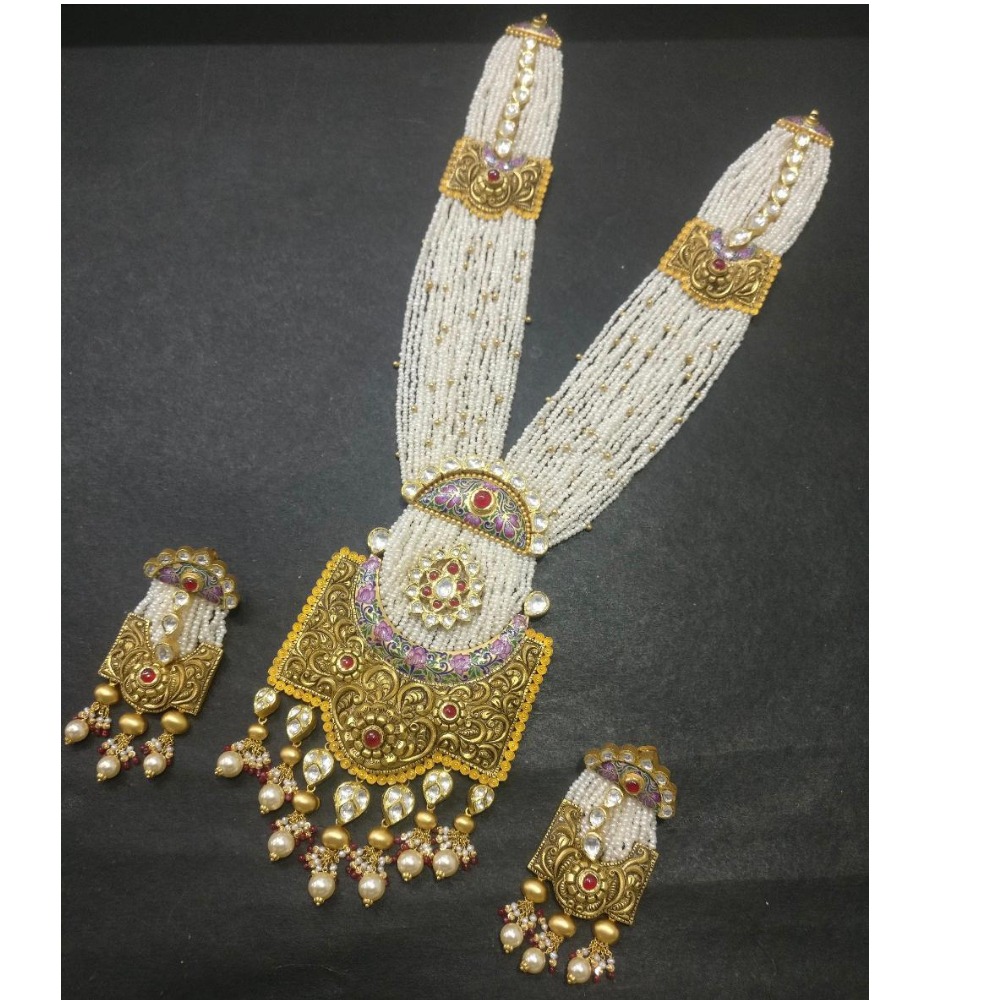916 Gold Antique Bridal Necklace Set KG-N018