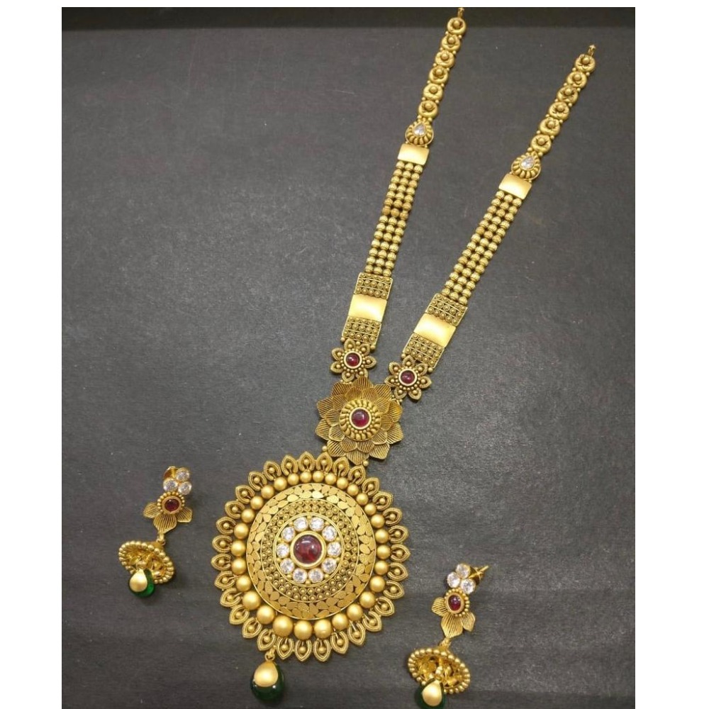 916 Gold Antique Long Necklace Set KG-N008
