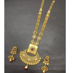 916 Gold Antique Long Necklace Set KG-N004