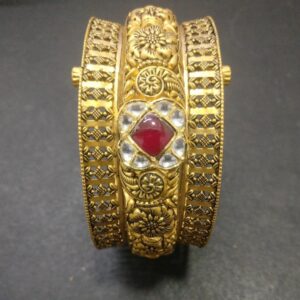 916 Gold Antique Bridal Bangles KG-B002