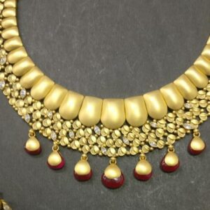 916 Gold Antique Solid Design Necklace Set K015