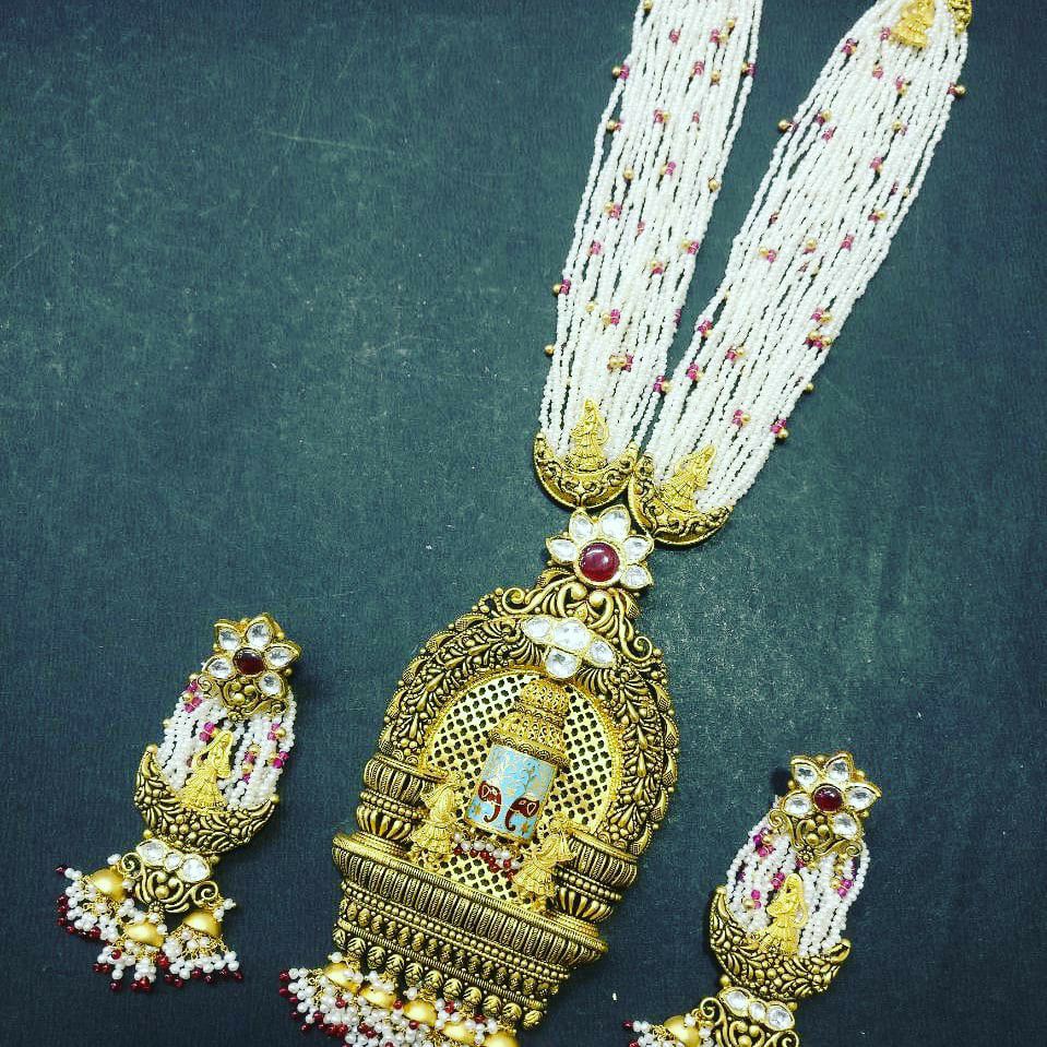 Moti With minakari long set