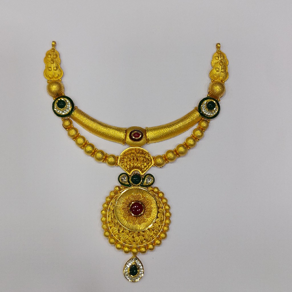 916 Gold Fancy  Antique Necklace RJ-AN-001