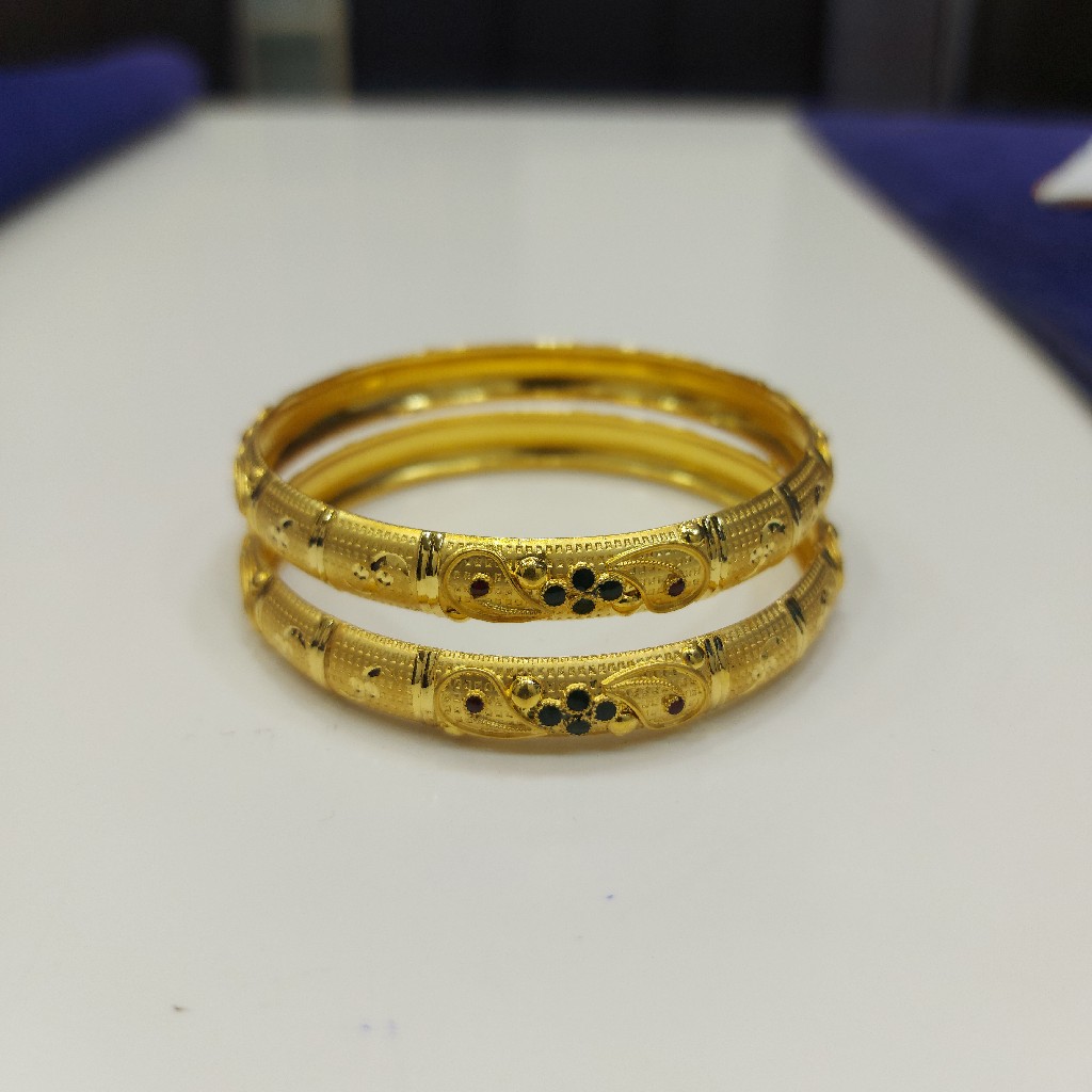 760 Gold Fancy Bangle RJ-B002