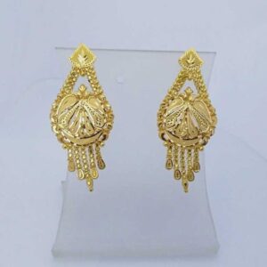 760 gold light weight fancy earrings rj-b008