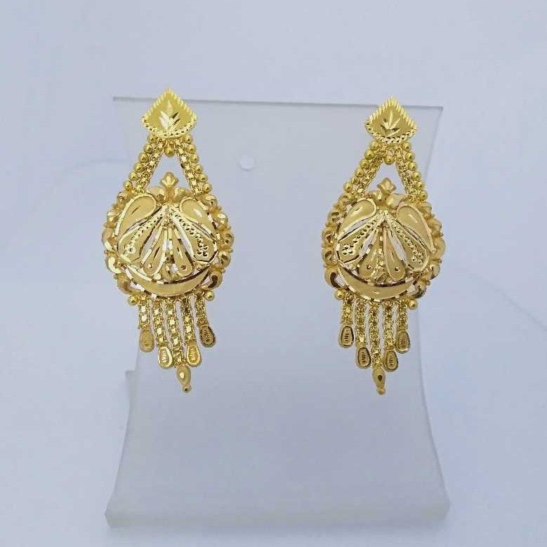 760 gold light weight fancy earrings rj-b008