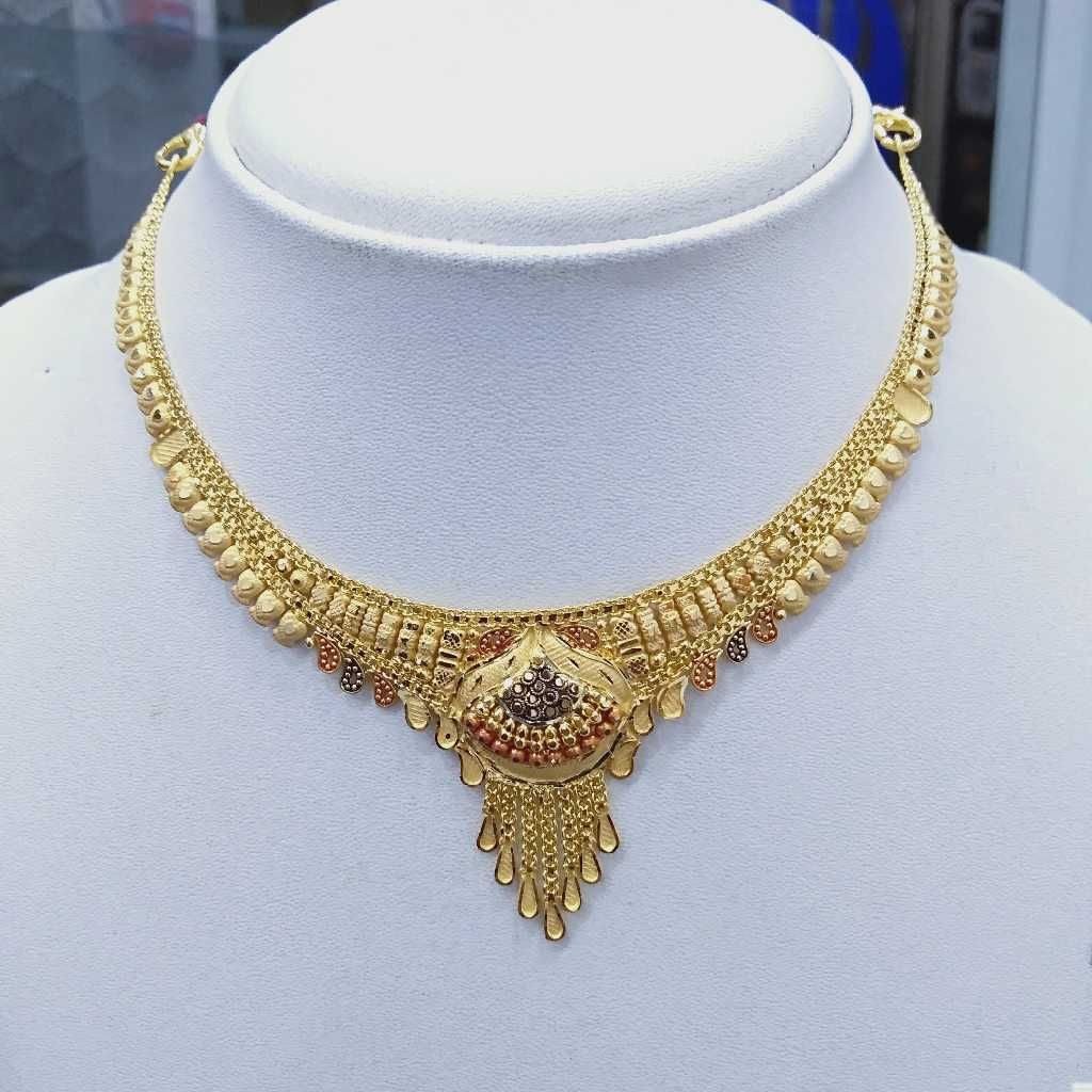 916 Gold Fancy Necklace Set RJ-N009 - Image 2