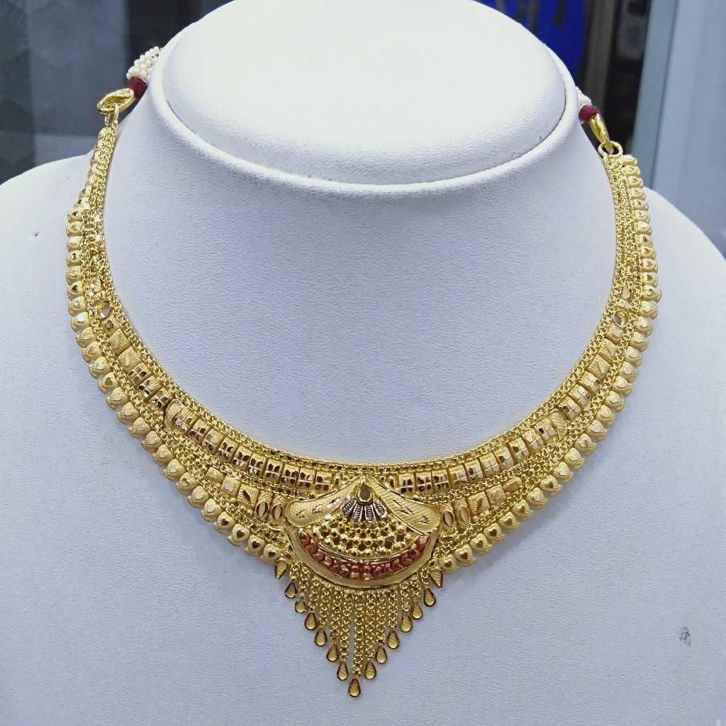916 Gold Fancy Necklace Set RJ-N006 - Image 2