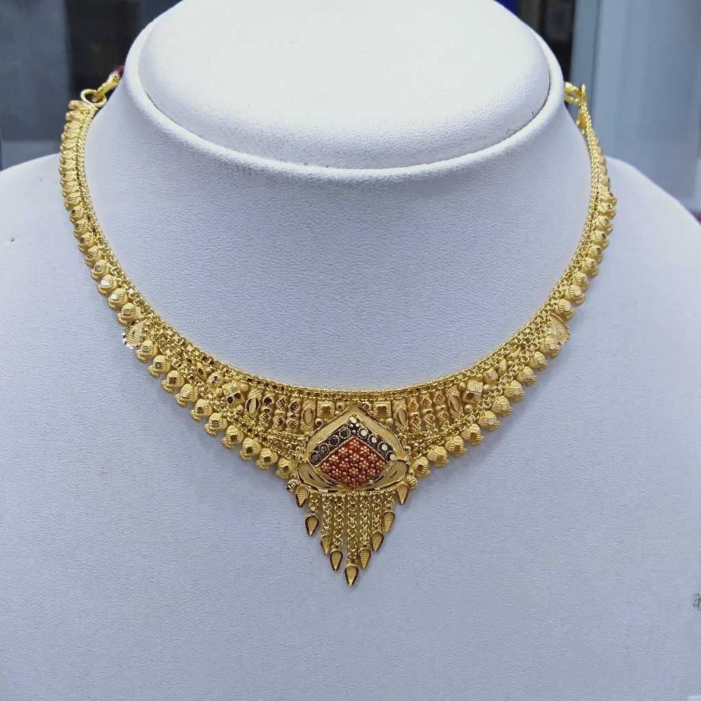 916 gold light weight fancy necklace set rj-k004 - Image 2