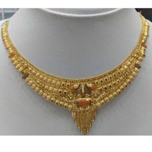 916 Gold Kalkatti Necklace Set Lite Weight RJ-66