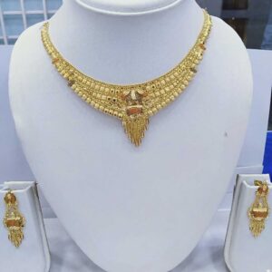 916 Gold Kalkatti Necklace Set Lite Weight RJ-66