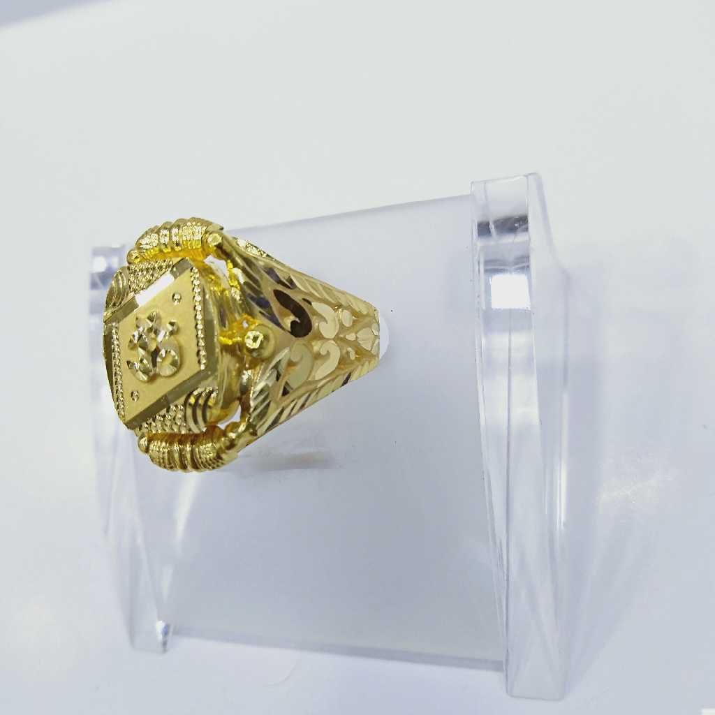 760 Gold Fancy Om Ring RJ-066 - Image 2