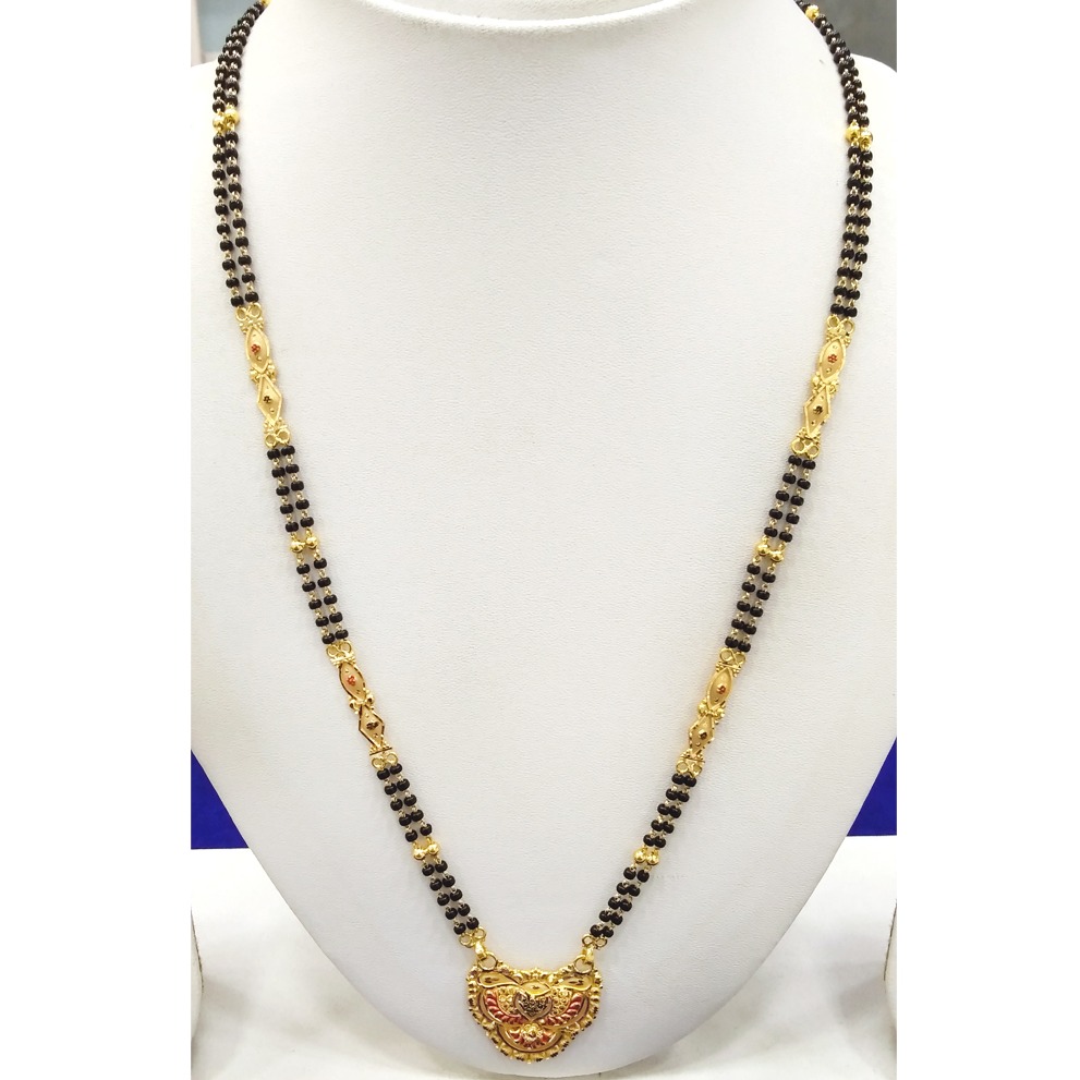 916 Gold Black Bead Mangalsutra RJ-M011