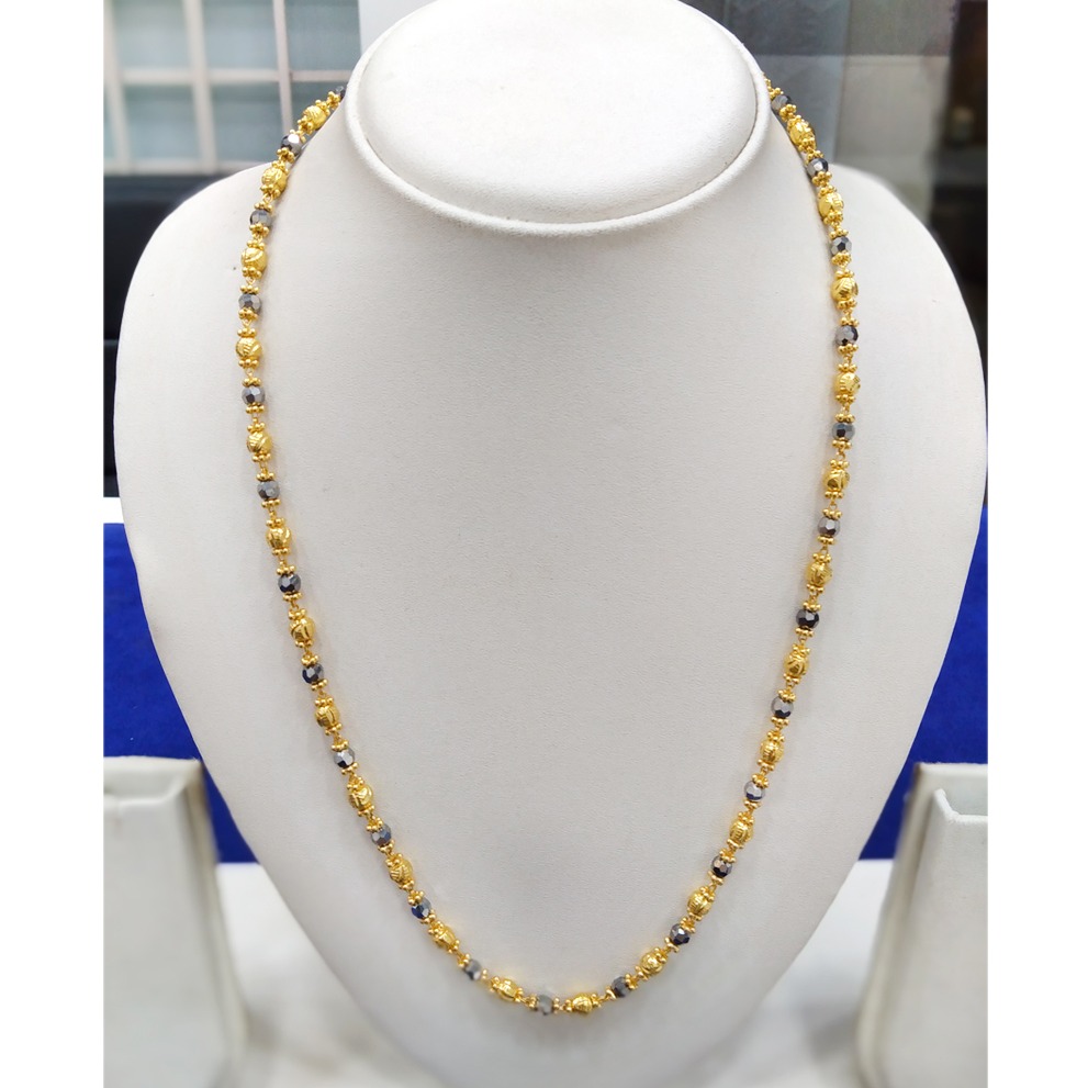 916 Gold Fancy Bead Mala