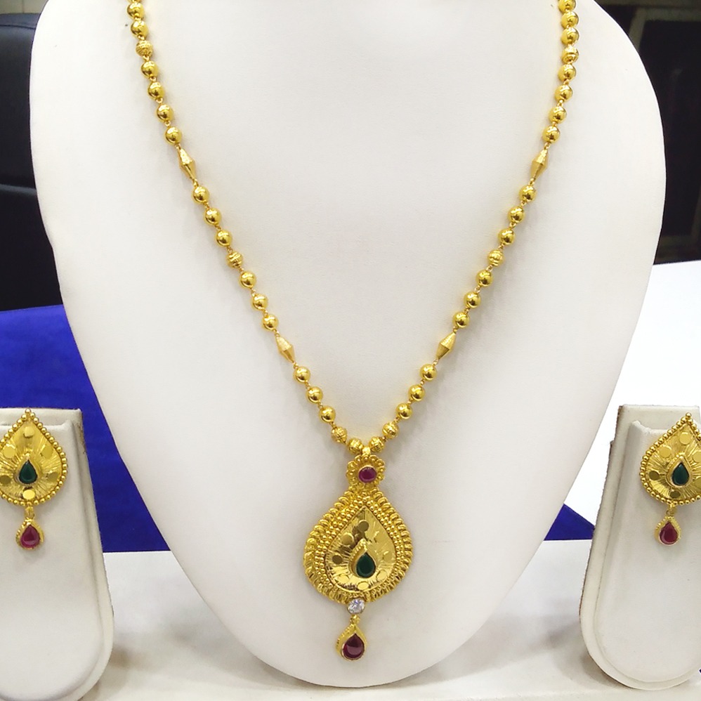 916 Gold Long Necklace Set RJ-N012
