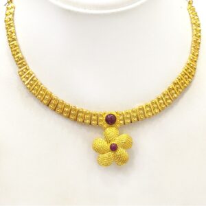 916 Gold Delicate Flower Design Necklace Set RJ-N011