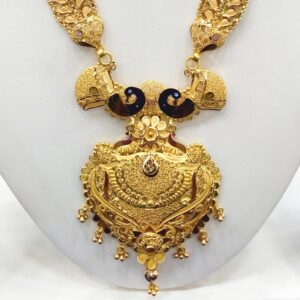 916 Gold Peacock Design Long Necklace RJ-N009
