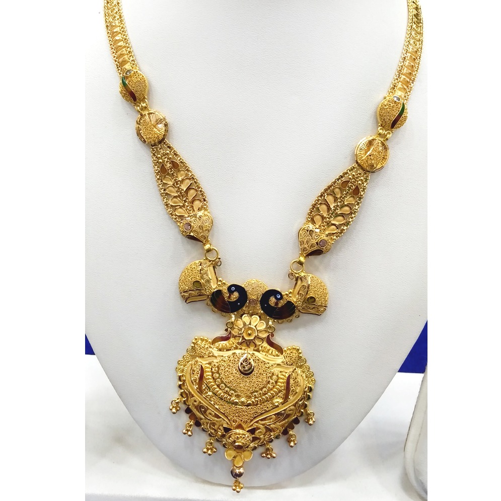 916 Gold Peacock Design Long Necklace RJ-N009