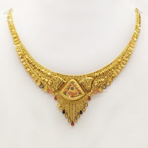 916 gold fancy light weight necklace set rj-n008