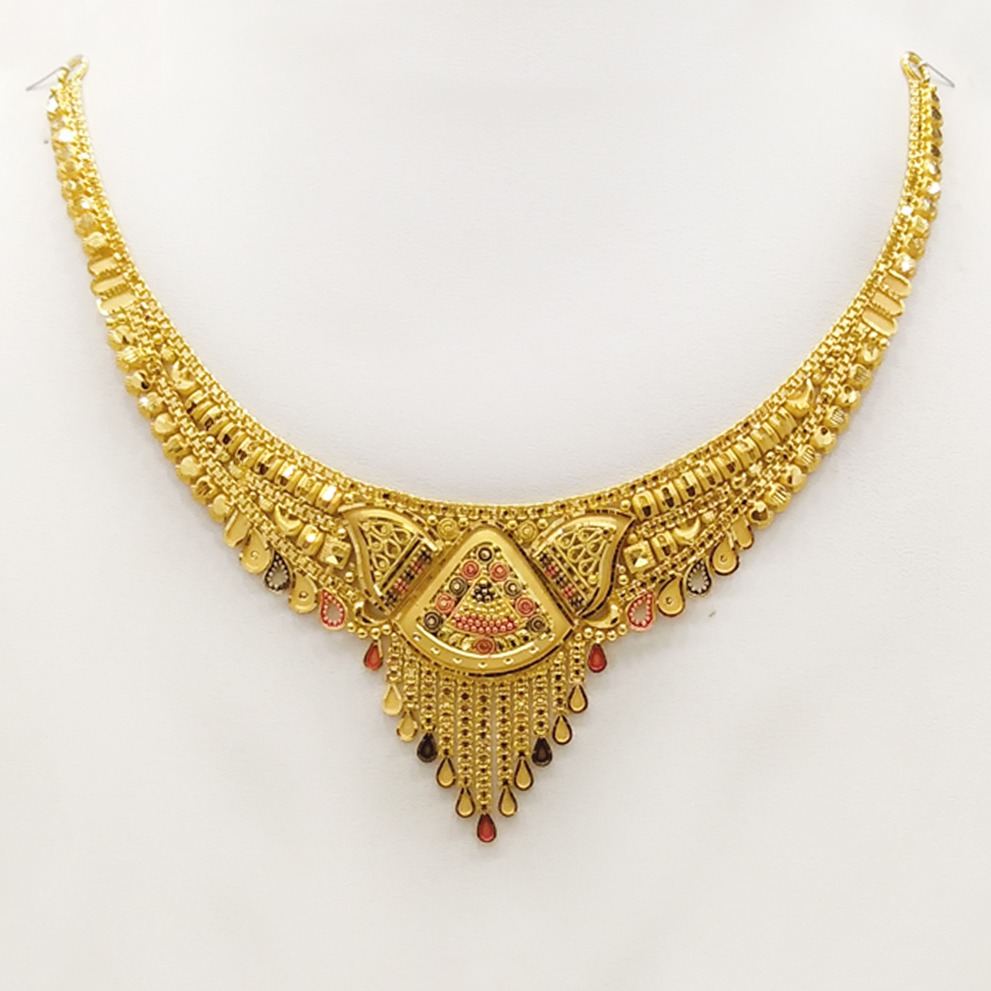 916 gold fancy light weight necklace set rj-n008 - Image 2
