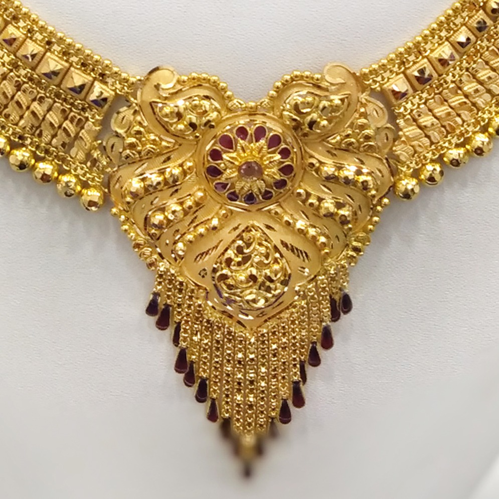 916 Gold Flower Design Necklace RJ-N007 - Image 2