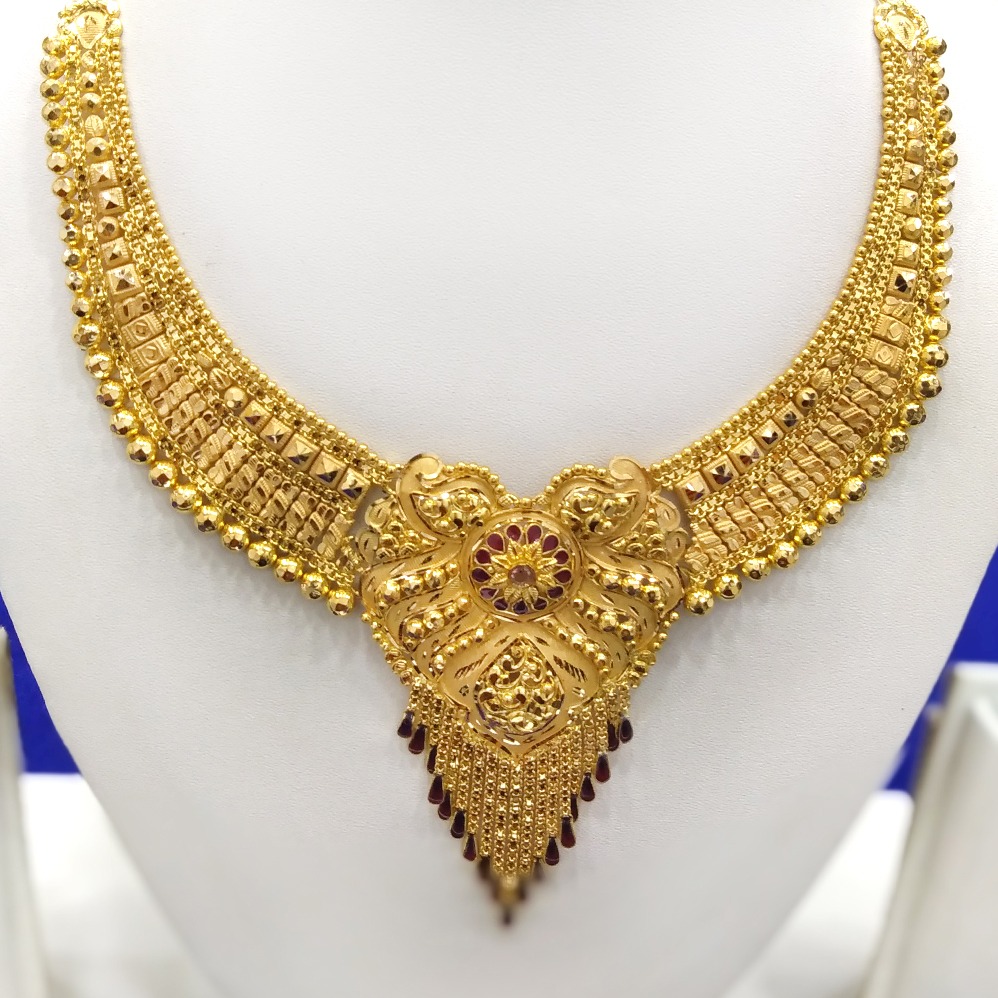 916 Gold Flower Design Necklace RJ-N007