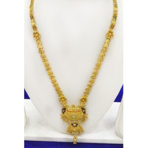 22KT Gold Indian Design Long Necklace RJ-N002
