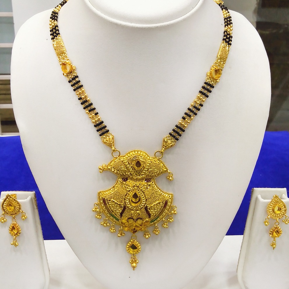 22Kt Gold Stylish Mangalsutra Set RJ-M005