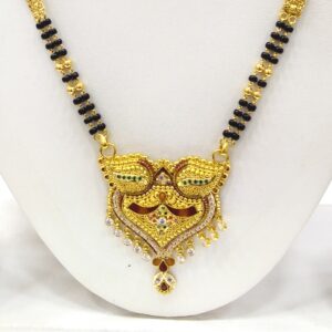 916 gold black bead mangalsutra rj-m001