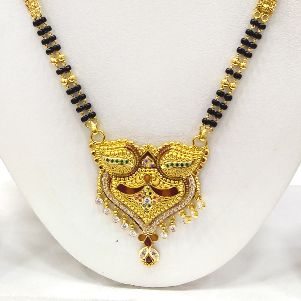 916 gold black bead mangalsutra rj-m001 - Image 2