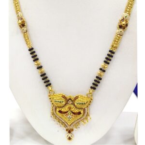 916 gold black bead mangalsutra rj-m001