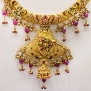916 gold traditional necklace set rj-n001