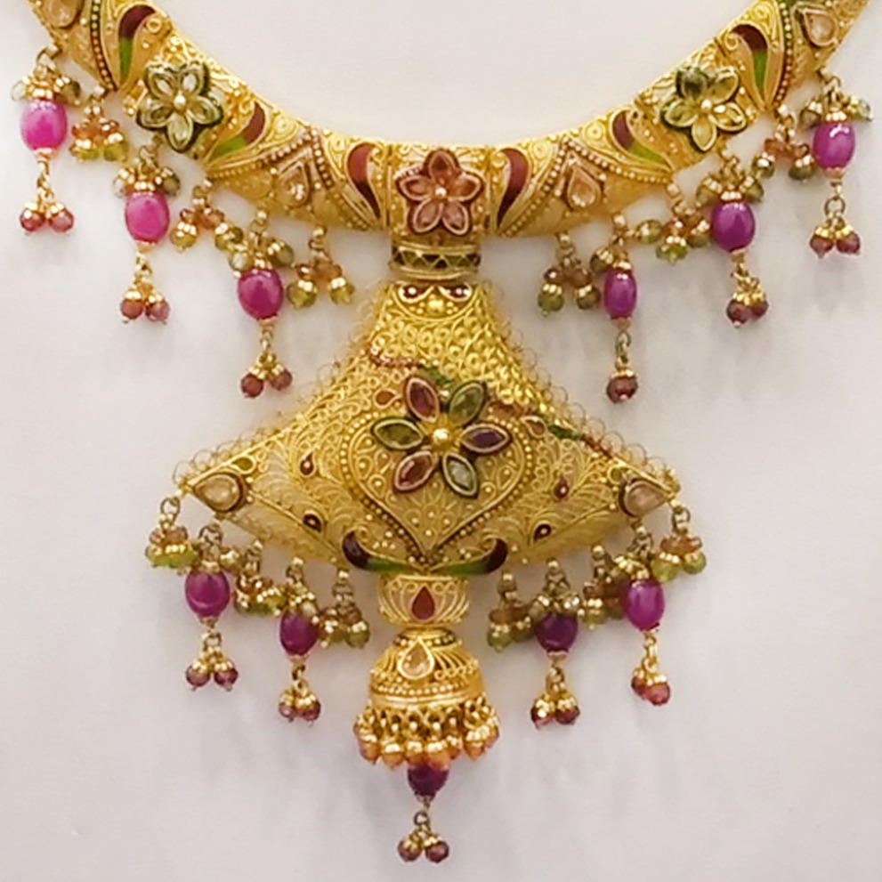 916 gold traditional necklace set rj-n001 - Image 2